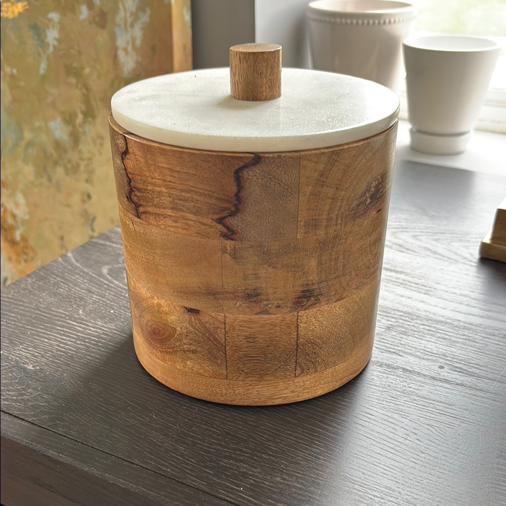 Wooden & Marble Storage jar